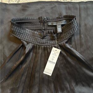 White House Black Market Black Pleated Blouse